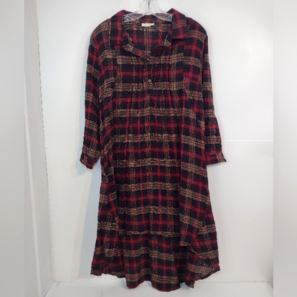 ODDY women's plaid high low maxi dress size (M)